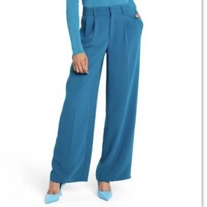 Sergio Hudson Target Trousers Pants Large High Waist Wide Leg Tailored Teal NWT